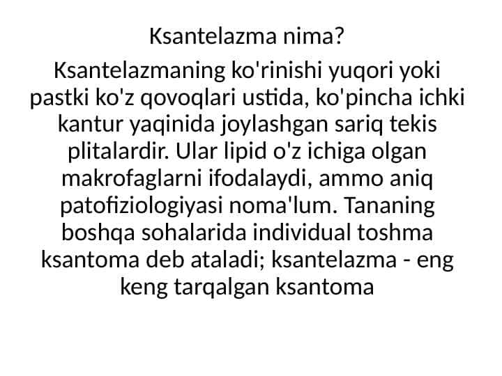 Ksantelazma Lipoma Gigroma
