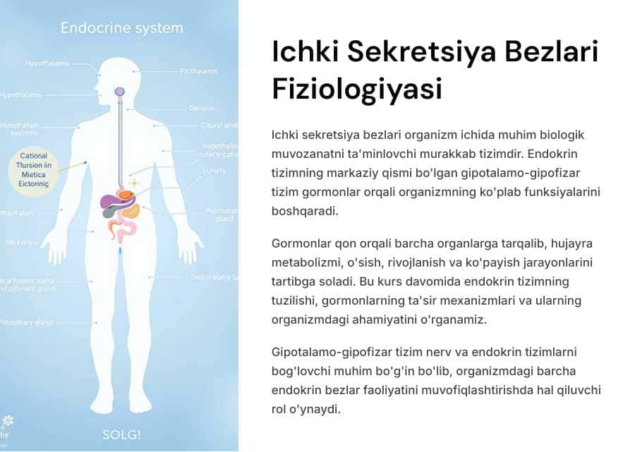 Ichki sekretsiya bezlari fiziologiyasi. Gipotalamo-gipofizar tizim.