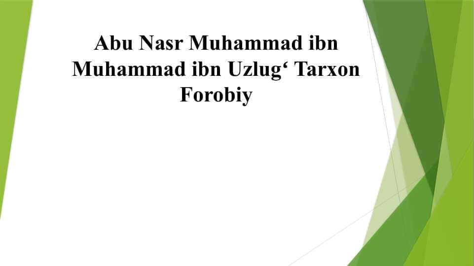 Abu Nasr Muhammad ibn Muhammad ibn Uzlugʻ Tarxon Forobiy