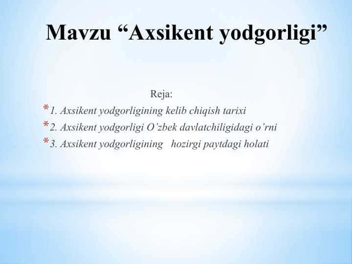 Axsikent yodgorligi