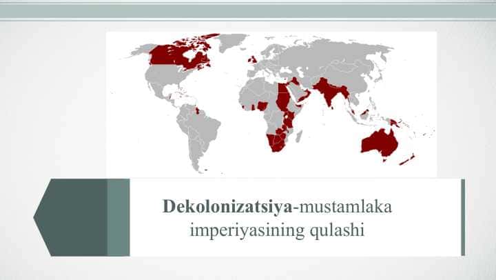 Dekolonizatsiya-mustamlaka imperiyasining qulashi