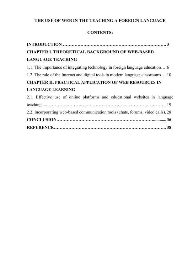 THE USE OF WEB IN THE TEACHING A FOREIGN LANGUAGE
