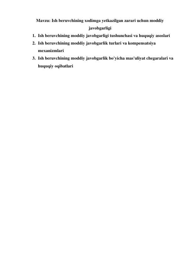 Ish_beruvchining_xodimga_yetkazilgan_zarari_uchun_moddiy_javobgarligi