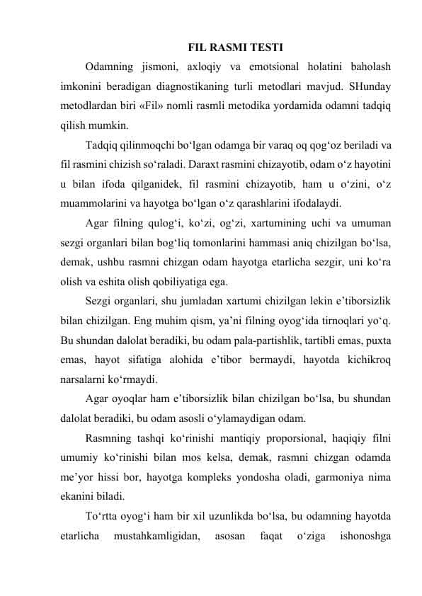 FIL RASMI TESTI