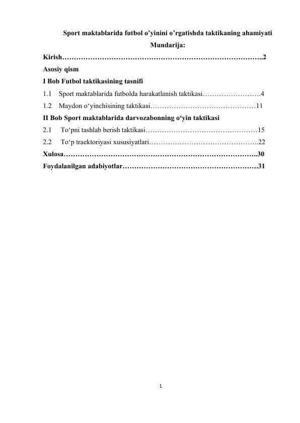 Sport maktablarida futbol o’yinini o’rgatishda taktikaning ahamiyati