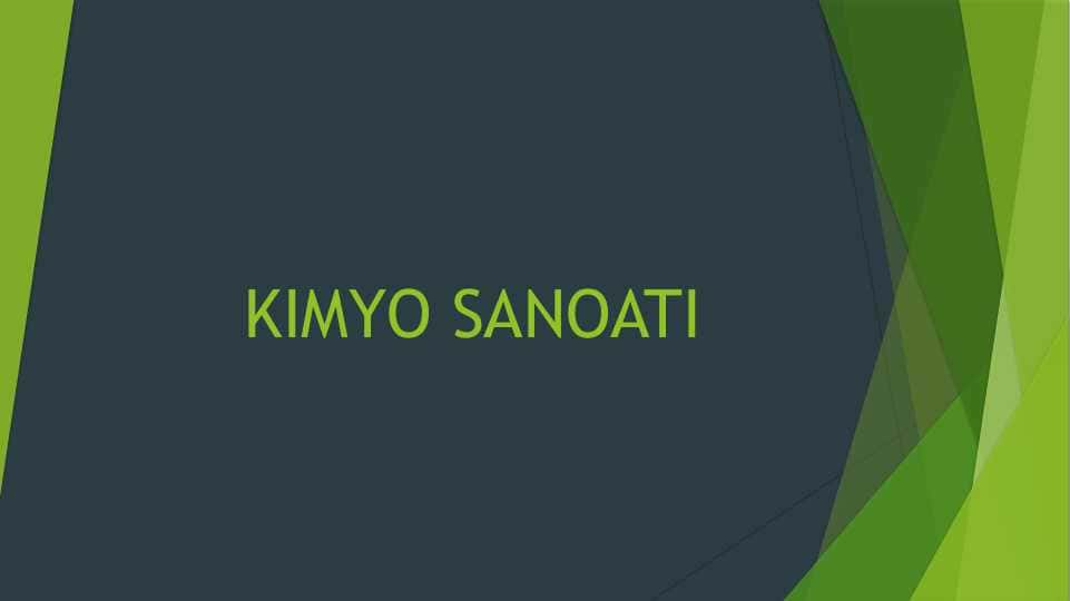 KIMYO SANOATI