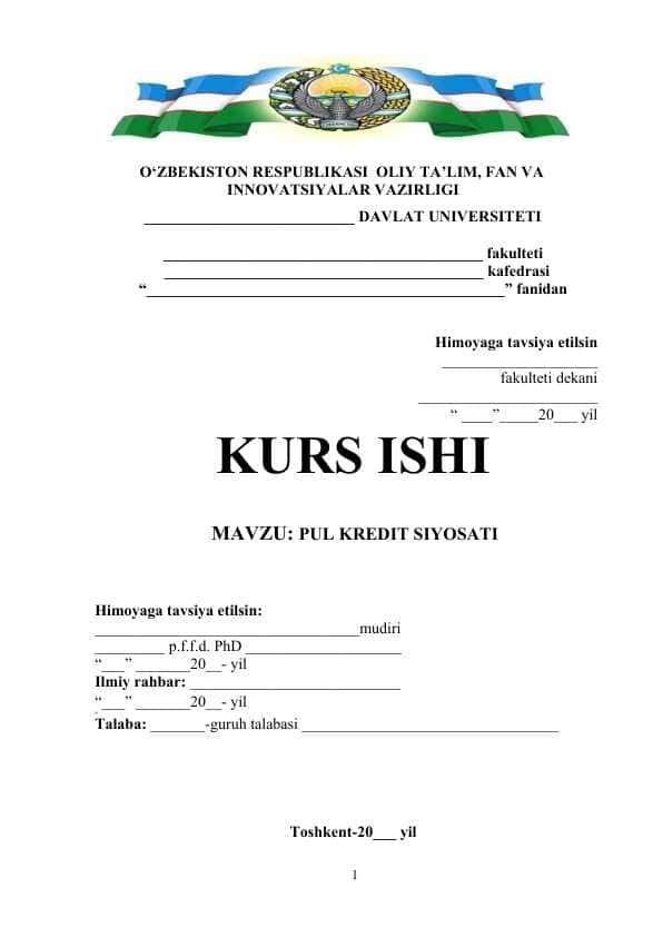 PUL KREDIT SIYOSATI