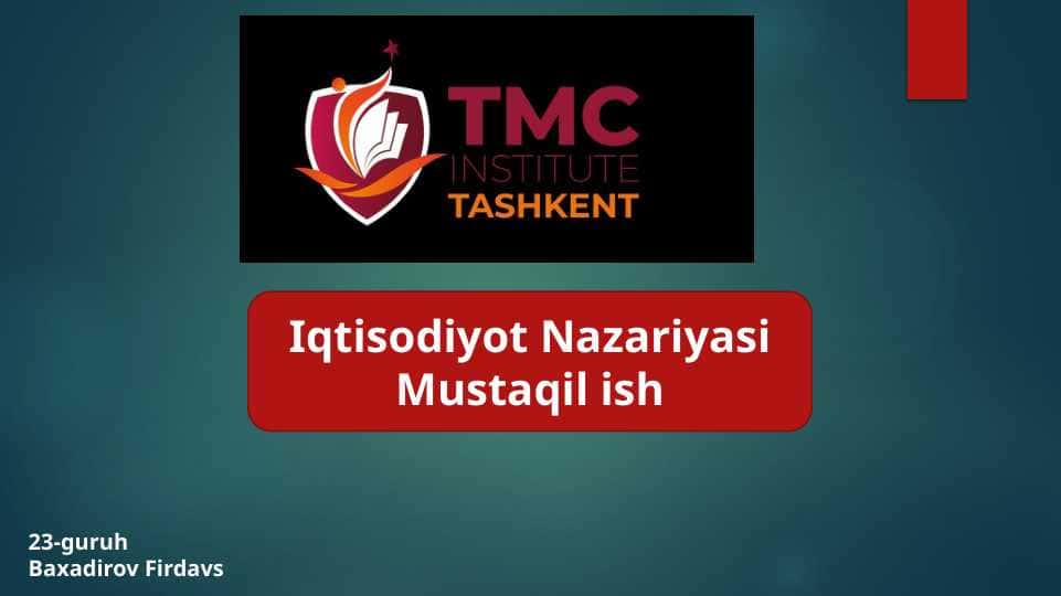 YALPI TALAB VA YALPI TAKLIF