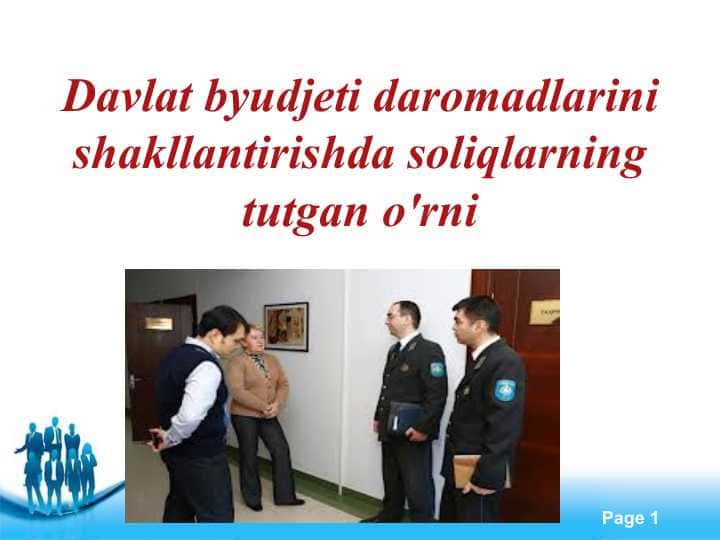Davlat byudjeti daromadlarini shakllantirishda soliqlarning tutgan o'rni