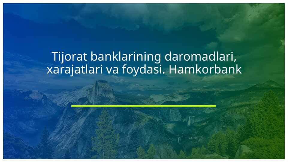 Tijorat banklarining daromadlari, xarajatlari va foydasi. Hamkorbank