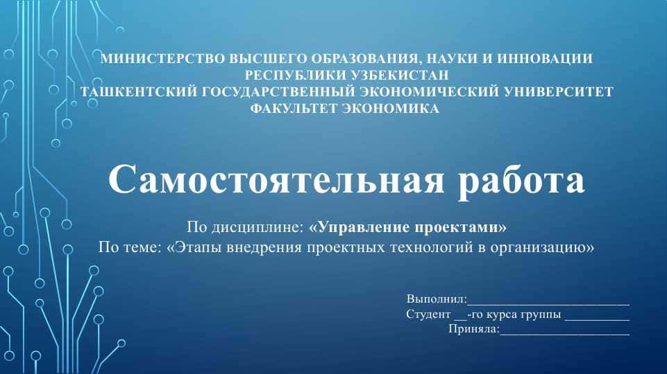 Этапы внедрения проектных технологий в организацию