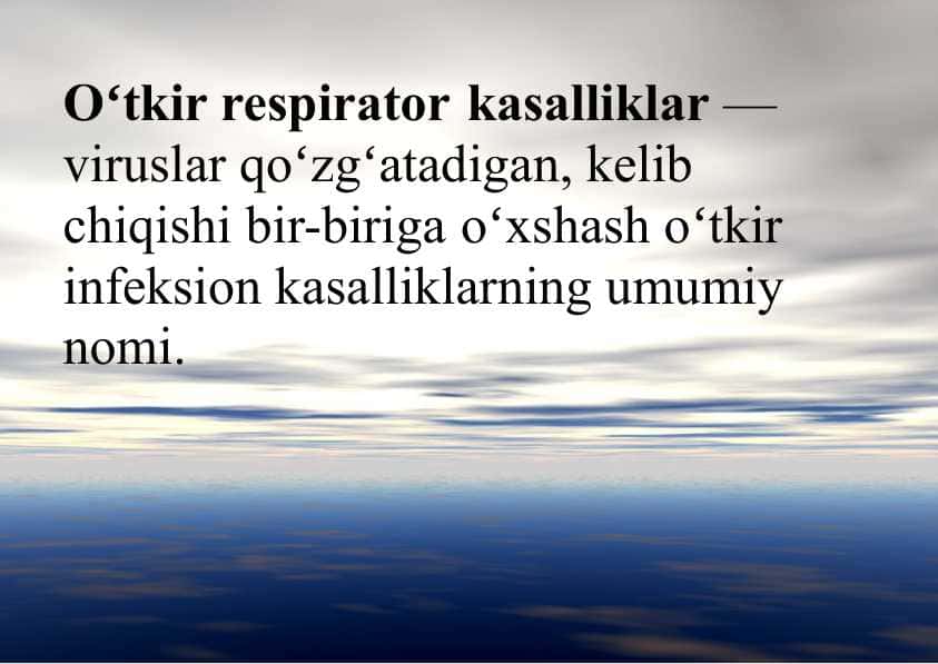 Oʻtkir respirator kasalliklar