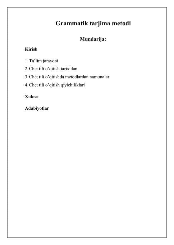 Grammatik tarjima metodi