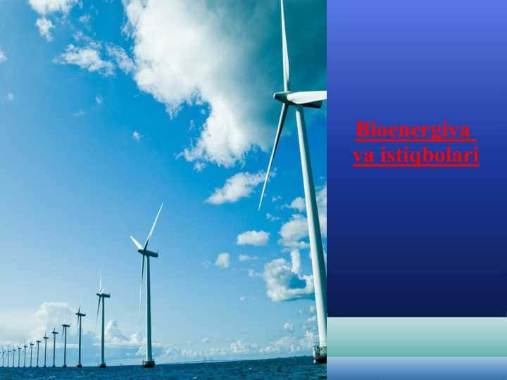 Bioenergiya va istiqbolari