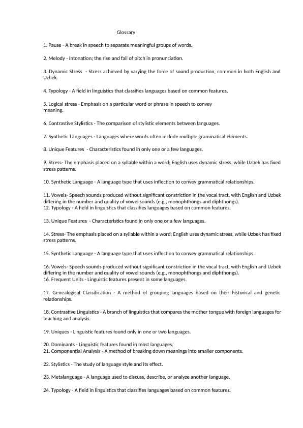 Glossary