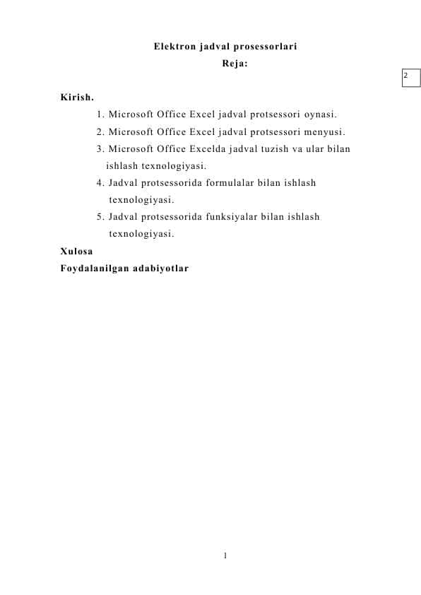 Elektron jadval prosessorlari
