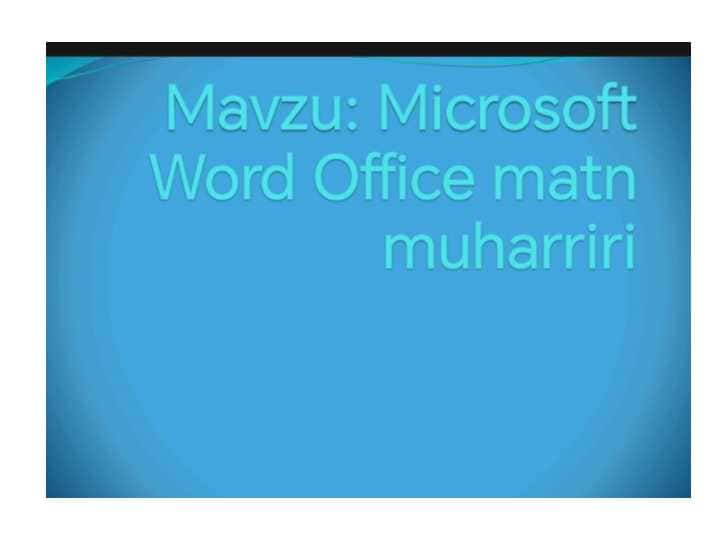Microsft word dasturi
