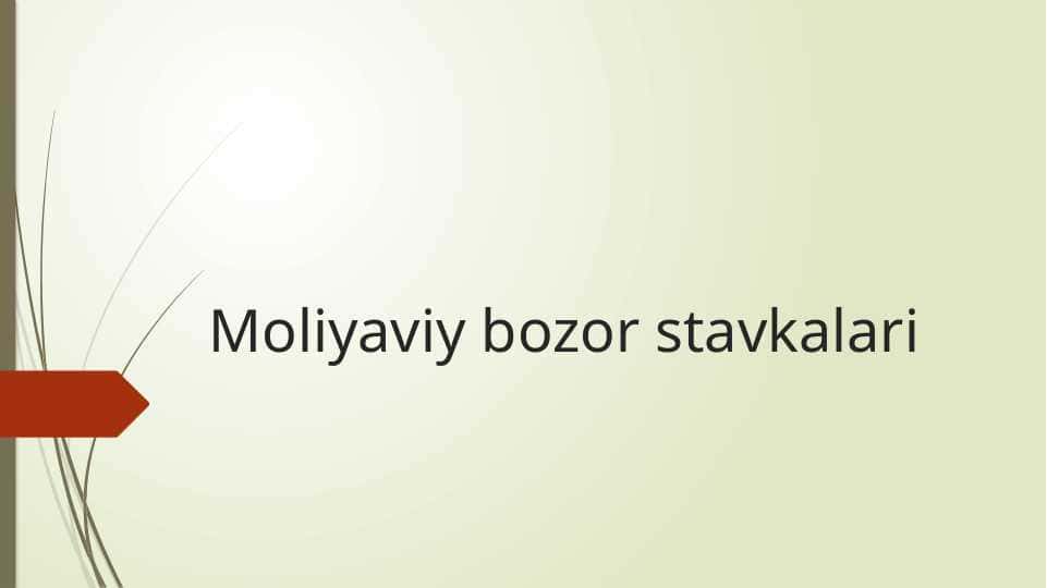 Moliyaviy bozor stavkalari