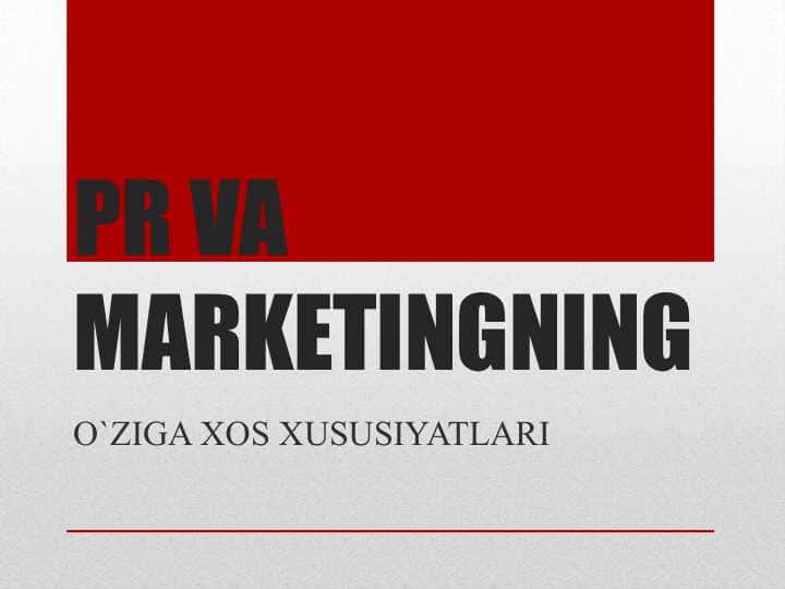 PR VA MARKETINGNING