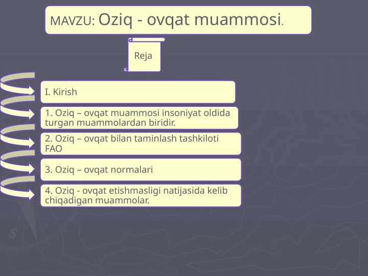 Oziq - ovqat muammosi