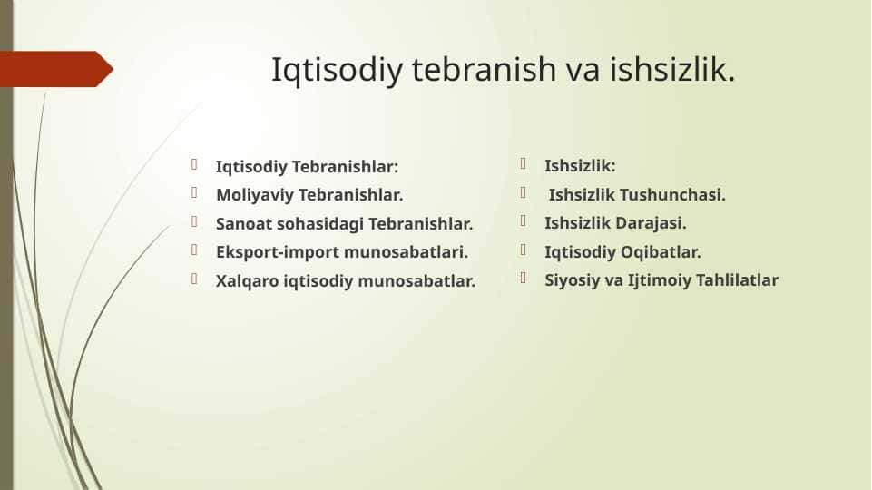 Iqtisodiy Tebranishlar