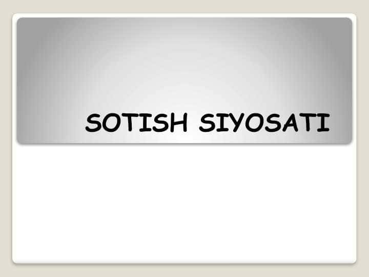SOTISH SIYOSATI