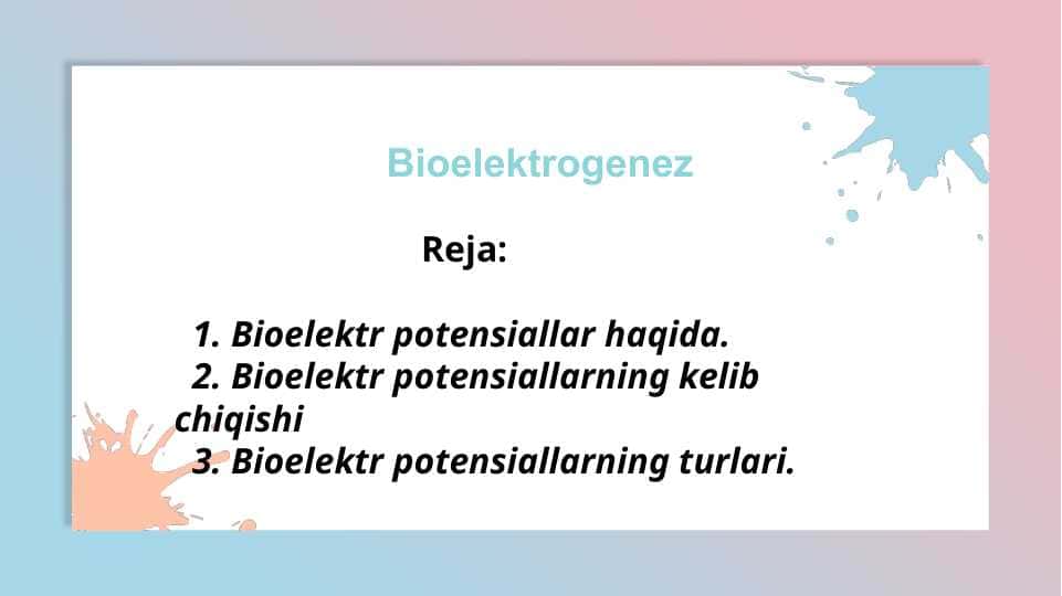 Bioelektrogenez