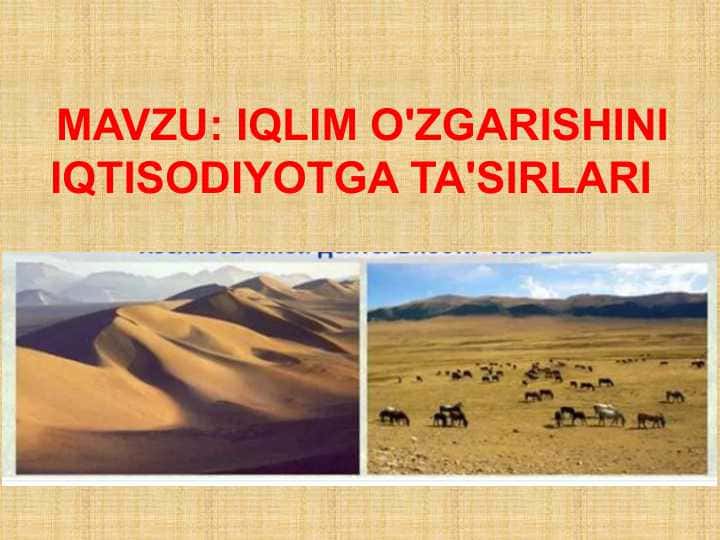 Iqlim o'zgarishini iqtisodiyotga ta'sirlari