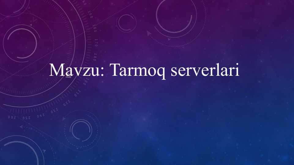 Tarmoq serverlari