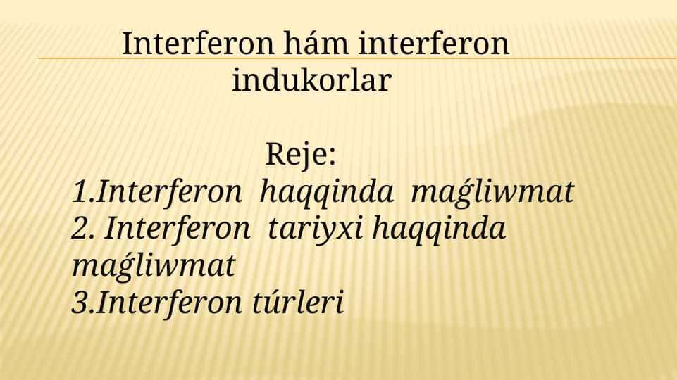 Interferon hám interferon indukorlar