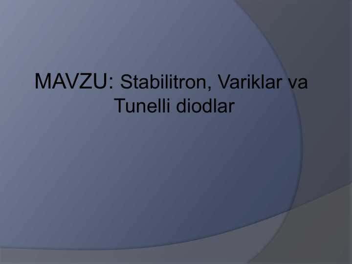 Stabilitron, Variklar