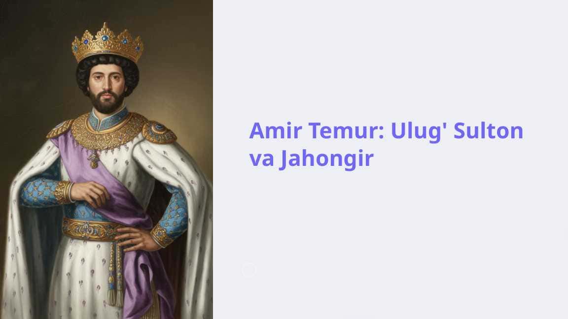Amir Temur: Ulug' Sulton va Jahongir