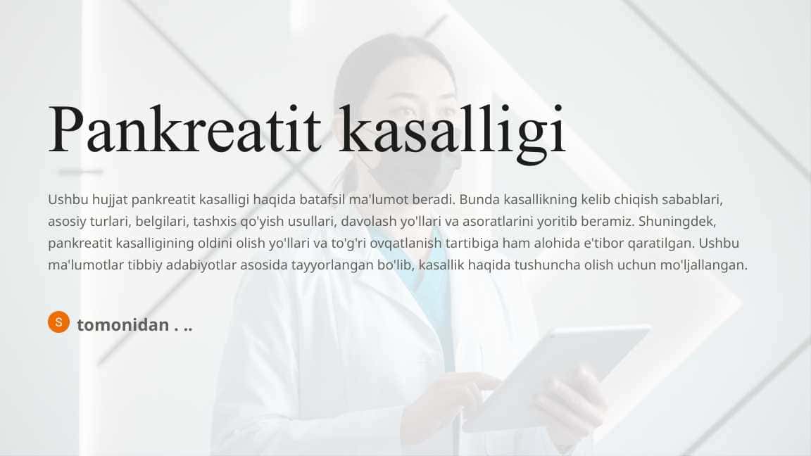 Pankreatit kasalligi