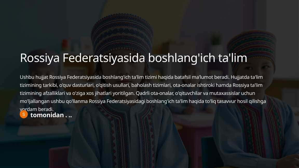 Rossiya Federatsiyasida boshlang'ich ta'lim