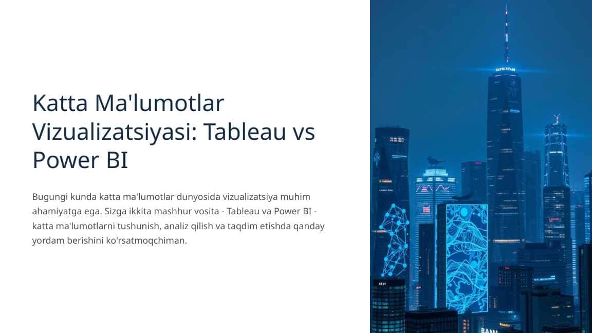 Katta Ma'lumotlar Vizualizatsiyasi: Tableau vs Power BI