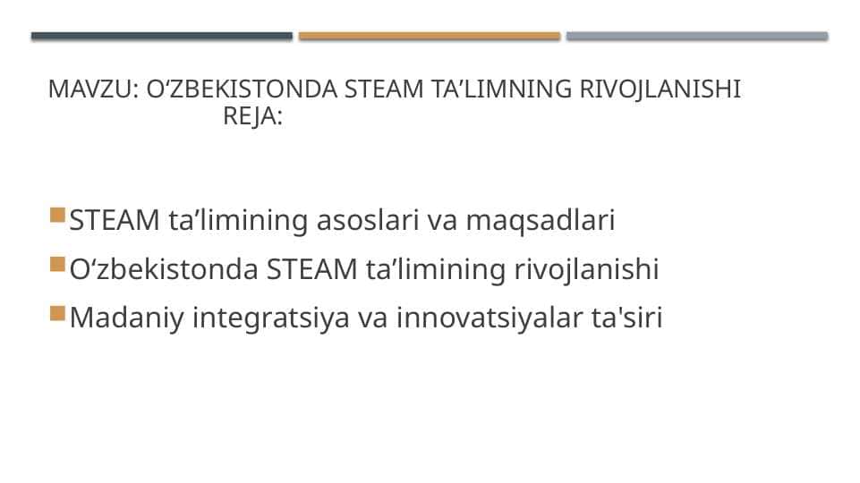 Oʻzbekistonda STEAM taʼlimning rivojlanishi