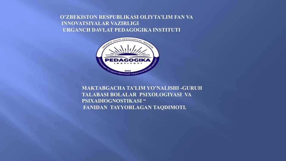 Xotira tafakkur va boshqa jarayonlarda yosh ko'rsatgichlarining taqqoslovchi xarakteristikasi.