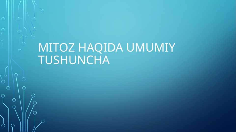 Mitoz haqida umumiy tushuncha