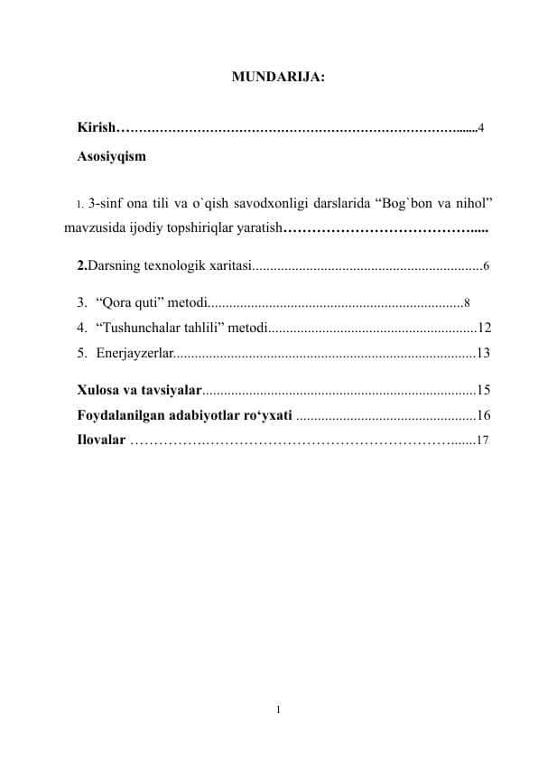 3-sinf ona tili va o`qish savodxonligi darslarida “Bog`bon va nihol” mavzusida ijodiy topshiriqlar yaratish