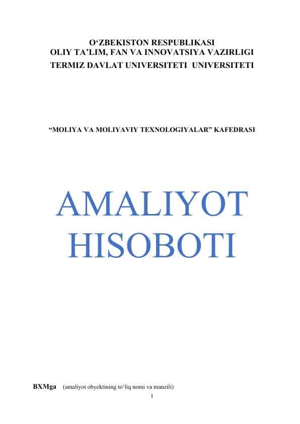 Mikrokreditbank bank amaliyot hisoboti Termiz shahri