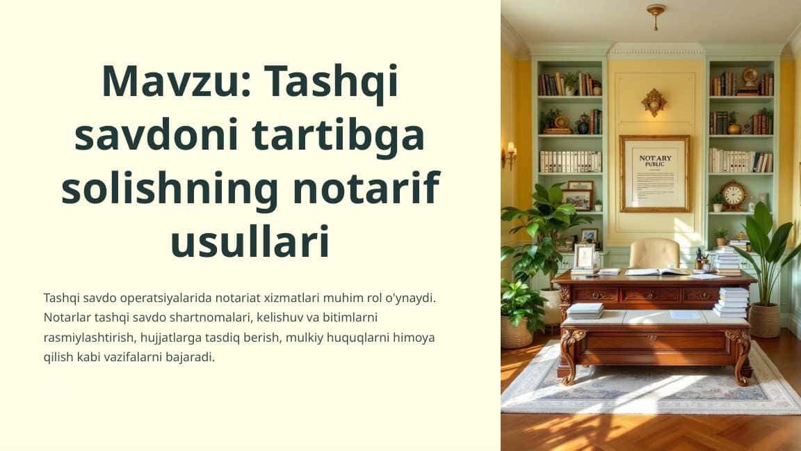 Tashqi savdoni tartibga solishning notarif usullari