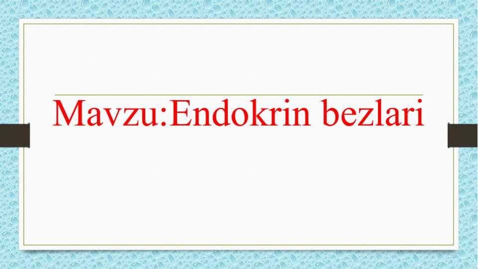 Endokrin bezlari