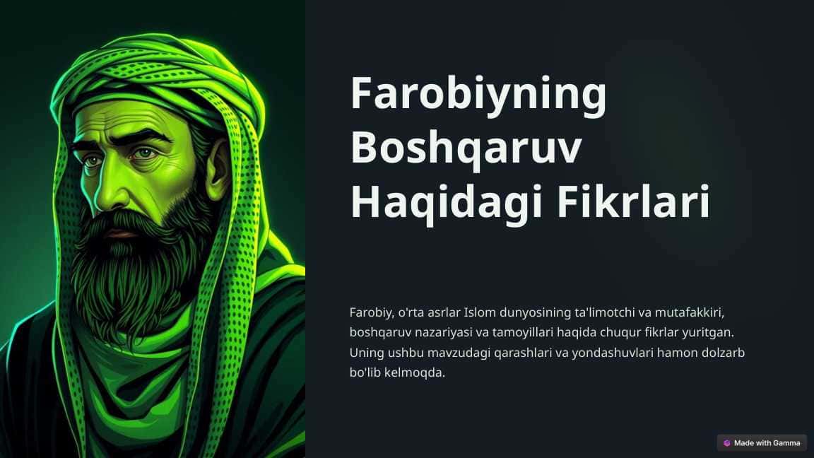 Farobiyning Boshqaruv Haqidagi Fikrlari