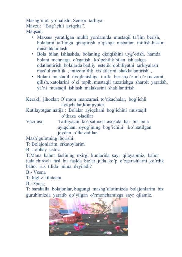 Sensor tarbiya bog'ichli ayiqcha