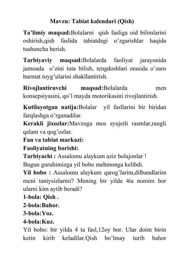 Tabiat kalendari