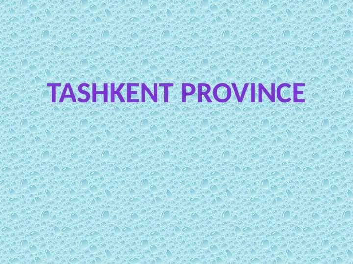 Tashkent province