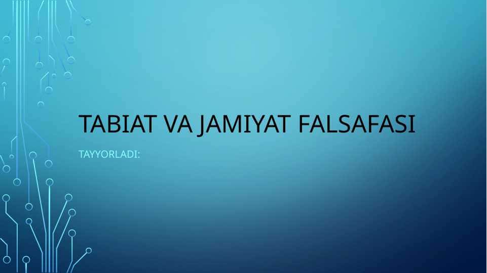 Tabiat va jamiyat falsafasi