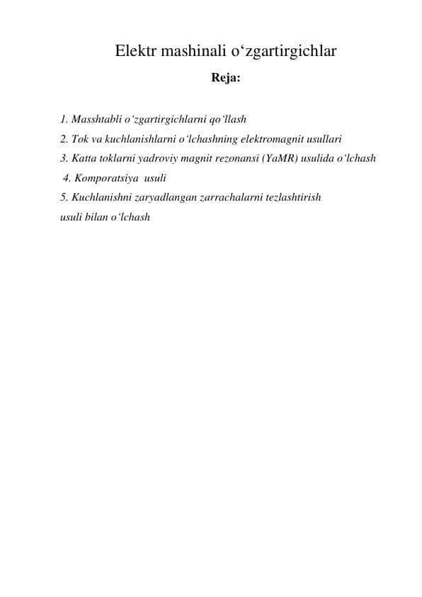 Elektr mashinali o‘zgartirgichlar