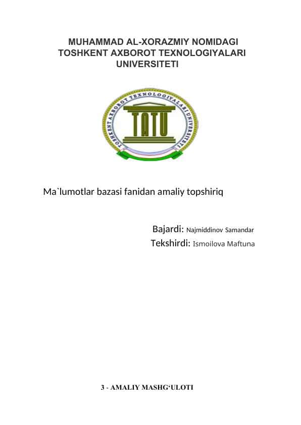 Maʼlumotlar bazasi