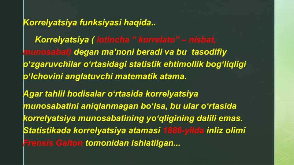 Korrelyatsiya funksiyasi haqida